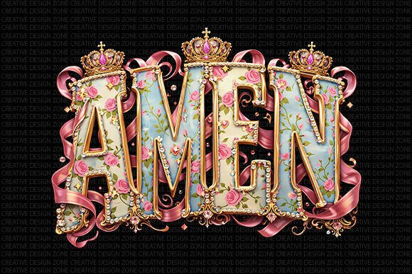 Amen Christian Floral PNG: Faith Meets Elegance