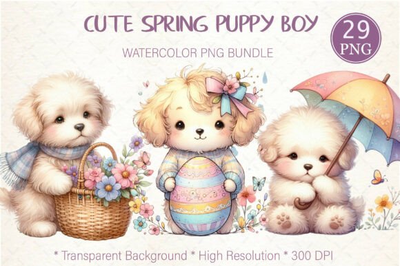 Cute Spring Puppy Boy Bundle: A Creative Goldmine for Digital Designers and Entrepreneurs