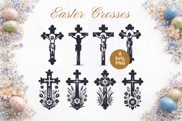 Easter Cross Religious Cross Bundle: Enhancing Creative and Religious Projects with Elegant Design