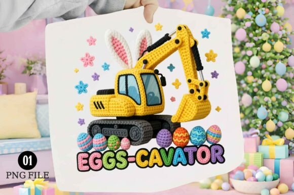 Easter Excavator PNG Graphics for Creative Projects