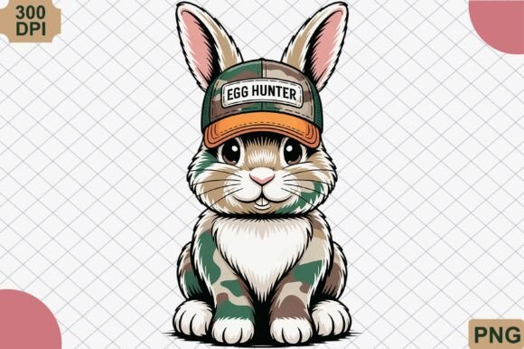 Egg Hunter, Camo Bunny Easter PNG: A Unique Design for Outdoor-Themed Easter Projects