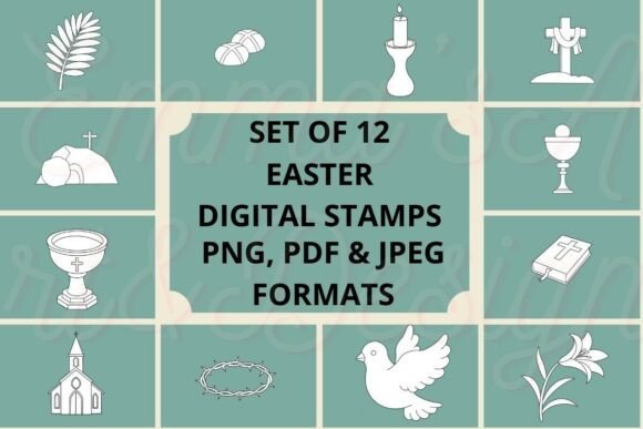 Religious Easter Digital Stamps Bundle