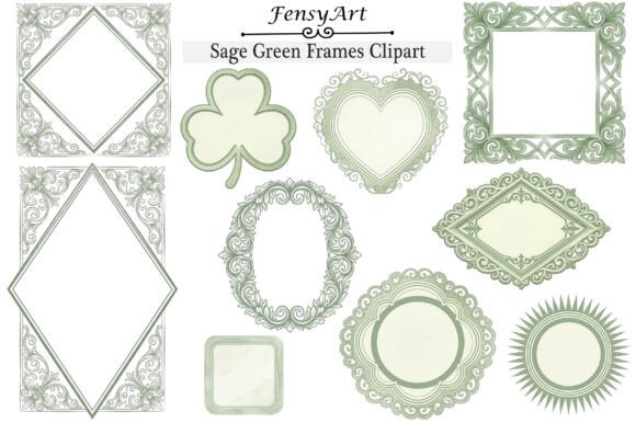 Sage Green Frames Clipart: Your Go-To Design Resource for Creative Projects