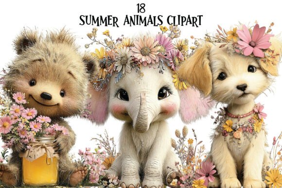 Summer Animals Clipart PNG: A Versatile Design Resource for Modern Creatives