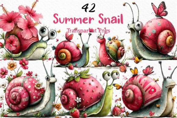 Whimsical Summer Snail Clipart PNG: A Playful and Practical Design Resource